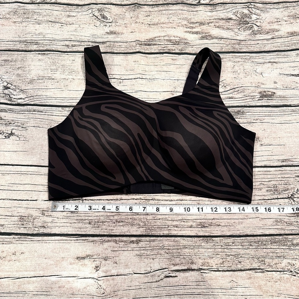 Knix Black and Brown Zebra Print Women's Wireless Bra Size 7+ (38E, 36E/F)